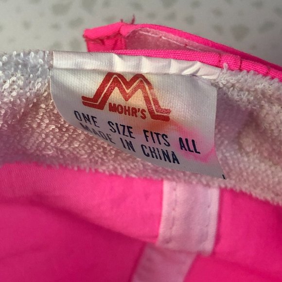 Vintage 90s Neon Pink Highlighter JMS Thermocouples Nylon Strapback Ball Cap Hat - Picture 4 of 5